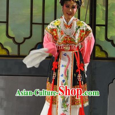 Chinese Shaoxing Opera Hua Tan Dress Dream of the Red Chamber Yue Opera Actress Costumes Noble Dame Wang Xifeng Garment Apparels and Headpieces