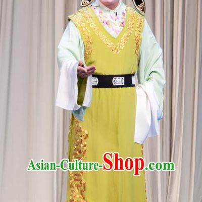 Geng Niang Chinese Ping Opera Scholar Jin Dayong Costumes and Headwear Pingju Opera Xiaosheng Apparels Young Male Clothing