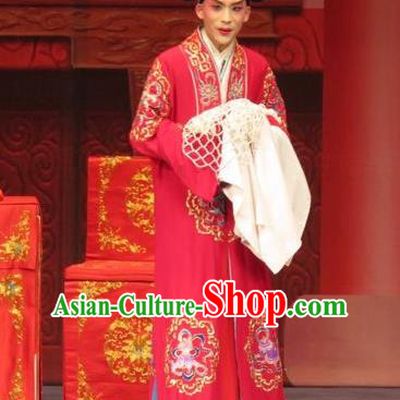 Zhen Zhu Shan Chinese Ping Opera Xiaosheng Merchant Chen Dalang Costumes and Headwear Pingju Opera Apparels Young Man Clothing