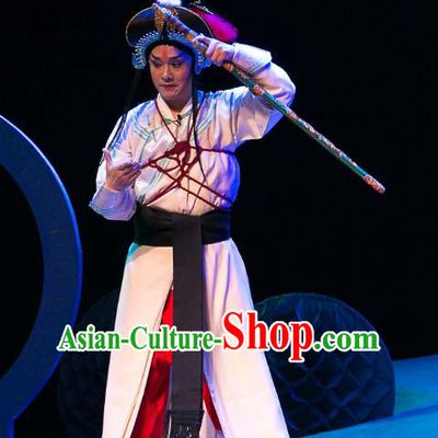 Dream of Red Mansions Chinese Huangmei Opera Takefu Costumes and Headwear Chun Jiang Yue An Hui Opera Martial Male Apparels Clothing