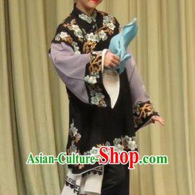 Chinese Ping Opera Woman Matchmaker Green Costumes and Headdress Zhen Zhu Shan Traditional Pingju Opera Pantaloon Dress Garment Apparels