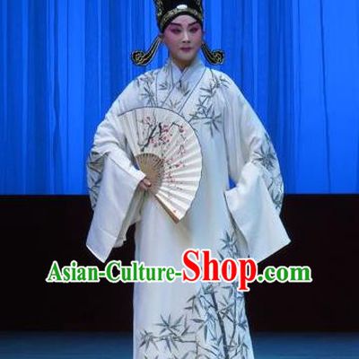 Liu Ling Drunk Chinese Ping Opera Xiaosheng Costumes and Headwear Pingju Opera Scholar Apparels Young Male Clothing