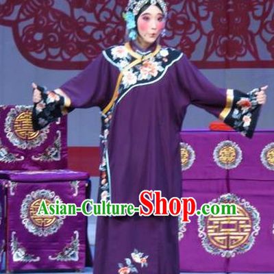 Chinese Ping Opera Ugly Female Garment Costumes and Headdress Jie Nv Qiao Pei Traditional Pingju Opera Rich Lady Wang Meirong Dress Apparels