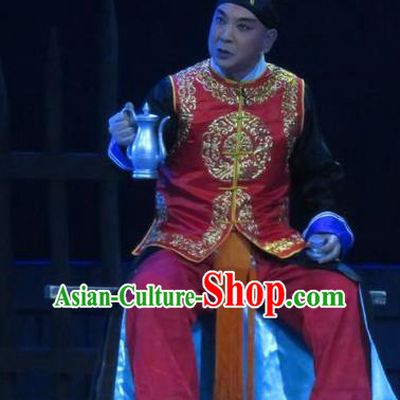 Chinese Ping Opera Government Official Bao Gong San Kan Butterfly Dream Costumes and Headwear Pingju Opera Apparels Clothing
