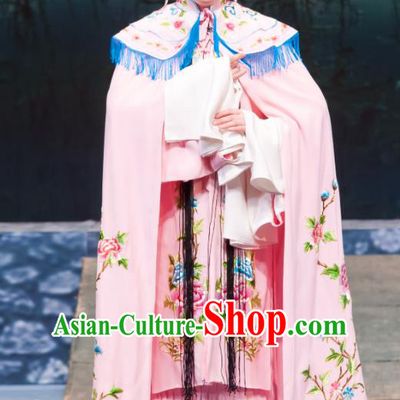 Chinese Ping Opera Hua Tan Pink Costumes Apparels and Headpieces Geng Niang Traditional Pingju Opera Young Female Dress Garment
