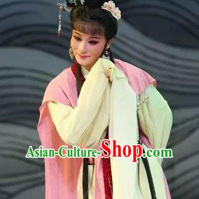 Chinese Shaoxing Opera The Story of Hairpin Young Lady Qian Yulian Dress Apparels Costumes Yue Opera Actress Garment and Headpieces