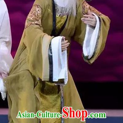 Chinese Yue Opera Elderly Male Apparels The Story of Hairpin Garment Shaoxing Opera Official Costumes and Hat
