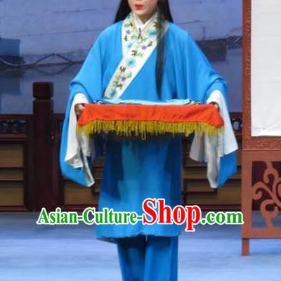 Xue Yu Bing Shuang Chinese Ping Opera Young Boy Costumes and Headwear Pingju Opera Livehand Apparels Servant Clothing