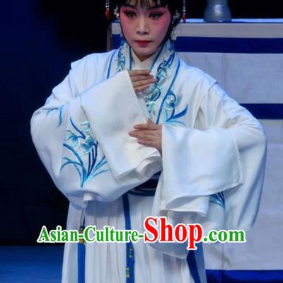Chinese Ping Opera Widow Ai Yu Costumes Apparels and Headpieces Xue Yu Bing Shuang Traditional Pingju Opera Distress Maiden Dress Garment