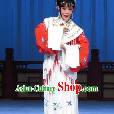 Chinese Ping Opera Actress Costumes Apparels and Headpieces Xue Yu Bing Shuang Traditional Pingju Opera Diva Ai Yu Dress Young Lady Garment