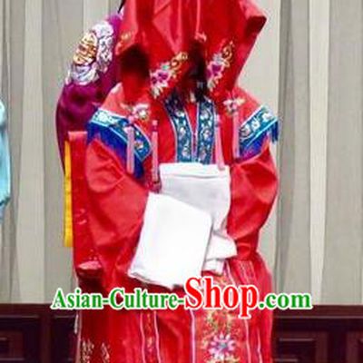 Chinese Ping Opera Diva Bride Costumes Yu He Qiao Apparels and Headdress Traditional Pingju Opera Actress Red Dress Wedding Garment