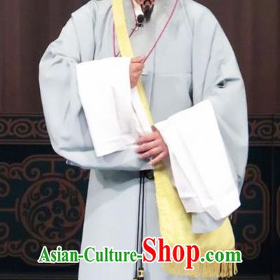 The Wrong Red Silk Chinese Ping Opera Figurant Man Costumes Pingju Opera Apparels Clothing and Headwear