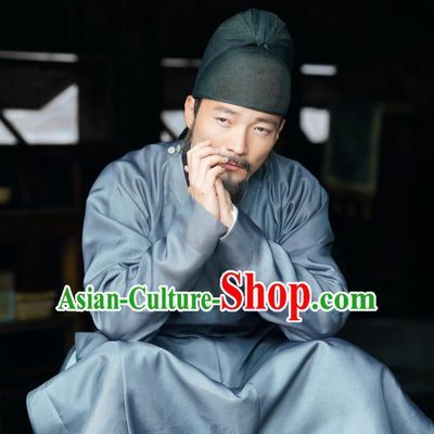 Traditional Chinese Ancient Imperial Tutor Historical Costumes Drama Serenade of Peaceful Joy Song Dynasty Chancellor Yan Shu Garment and Hat