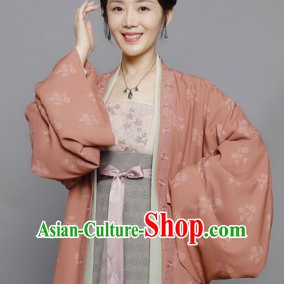 Chinese Ancient Hostess Historical Costumes Drama Serenade of Peaceful Joy Song Dynasty Civilian Female Dress Garment and Headwear