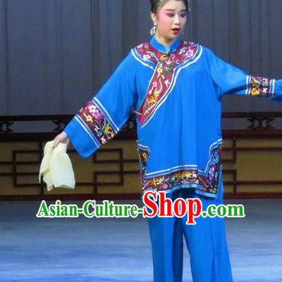 Chinese Ping Opera Flower a Matchmaker Costumes and Headdress Traditional Pingju Opera Female Role Dress Garment Apparels