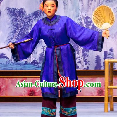 Chinese Ping Opera Fei Jie Apparels Old Dame Costumes and Headpieces Traditional Pingju Opera Elderly Female Dress Garment