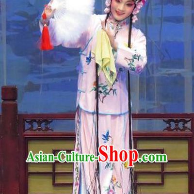 Chinese Ping Opera Young Female Costumes Flower a Matchmaker Apparels and Headpieces Traditional Pingju Opera Dress Diva Li Yue E Garment