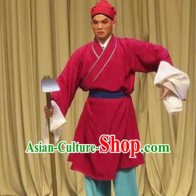 Fei Jie Chinese Ping Opera Young Man Costumes and Headwear Pingju Opera Farmer Apparels Clothing