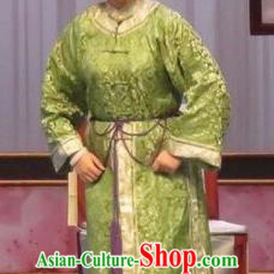 Chinese Ping Opera Fei Jie Elderly Dame Apparels Costumes and Headpieces Traditional Pingju Opera Old Female Green Dress Garment