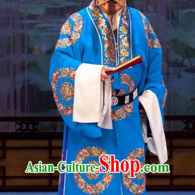 Nao Yan Fu Chinese Ping Opera Clown Costumes and Headwear Pingju Opera Magistrate Official Apparels Clothing