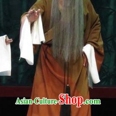 The Five Female Worshipers Chinese Ping Opera Old Man Costumes and Headwear Pingju Opera Laosheng Yang Jikang Apparels Clothing