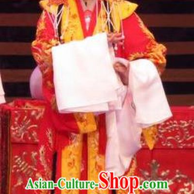 Chinese Ping Opera Bride Wedding Apparels Costumes and Headdress The Five Female Worshipers Traditional Pingju Opera Hua Tan Red Dress Garment