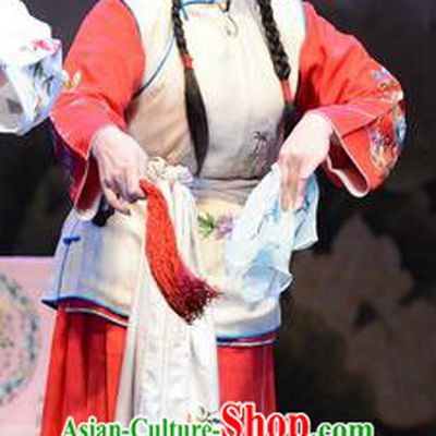 Chinese Ping Opera Xiaodan Apparels Costumes and Headpieces Remember Back to the Cup Traditional Pingju Opera Servant Girl Dress Garment