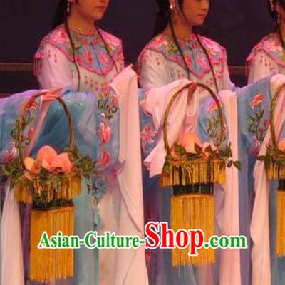 Chinese Ping Opera Diva Apparels Costumes and Headpieces Legend of Love Traditional Pingju Opera Court Maid Dress Goddess Garment
