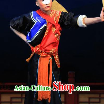 Linjiang Post Chinese Ping Opera Figurant Man Costumes and Headwear Pingju Opera Soldier Apparels Clothing