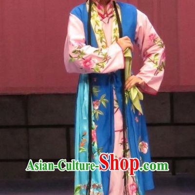 Chinese Ping Opera Young Lady Apparels Costumes and Headpieces Linjiang Post Traditional Pingju Opera Maidservant Dress Garment