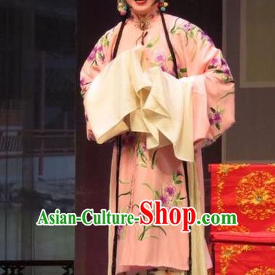 Chinese Ping Opera Diva Apparels Costumes and Headpieces Remember Back to the Cup Traditional Pingju Opera Actress Pink Dress Garment
