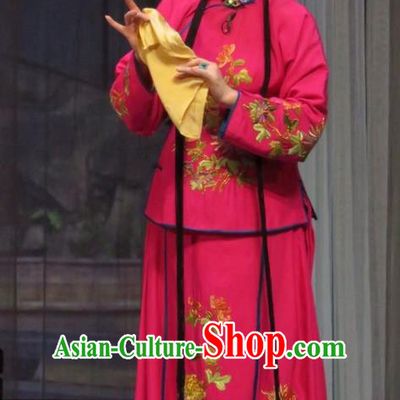 Chinese Ping Opera Actress Apparels Costumes and Headpieces Remember Back to the Cup Traditional Pingju Opera Young Female Rosy Dress Garment