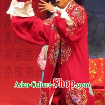 Remember Back to the Cup Chinese Ping Opera Clown Male Zhao Ang Costumes and Headwear Pingju Opera Wedding Apparels Clothing