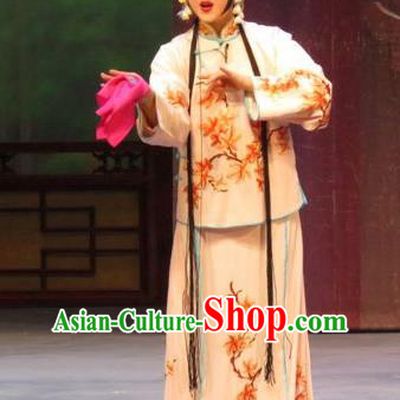 Chinese Ping Opera Xiao Dan Apparels Costumes and Headdress Li Xianglian Selling Paintings Traditional Pingju Opera Diva Dress Garment