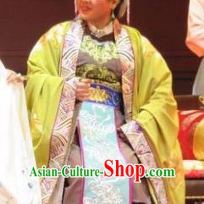 Chinese Ping Opera Vieille Dame Jia Apparels Costumes and Headpieces Baoyu and Daiyu Traditional Pingju Opera Dowager Countess Dress Garment