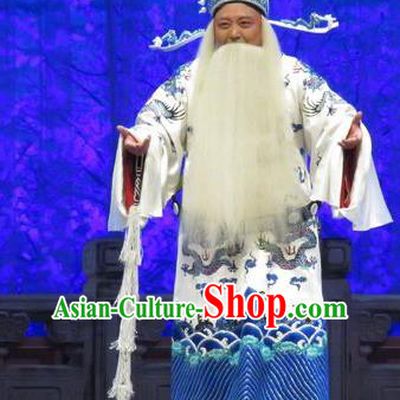 Yang Bajie You Chun Chinese Ping Opera Minister Costumes and Headwear Pingju Opera Elderly Male Bao Zheng Apparels Official Clothing
