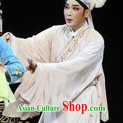 Embroidered Shoes Chinese Ping Opera Niche Costumes and Headwear Pingju Opera Xiaosheng Apparels Scholar Wang Dingbao Clothing