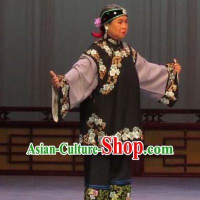 Chinese Ping Opera Pantaloon Costumes Apparels and Headpieces Chong Yuan Ji Traditional Pingju Opera Elderly Female Dress Garment
