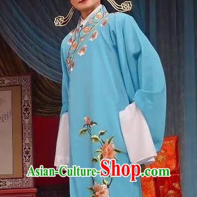 Chong Yuan Ji Chinese Ping Opera Scholar An Keqin Costumes and Headwear Pingju Opera Xiaosheng Apparels Young Male Clothing