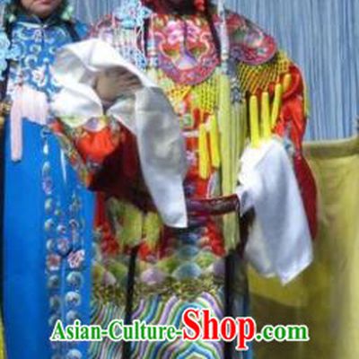 Chinese Ping Opera Hua Tan Apparels Costumes and Headdress Traditional Pingju Opera San Kan Yu Mei Diva Dress Princess Embroidered Robe Garment