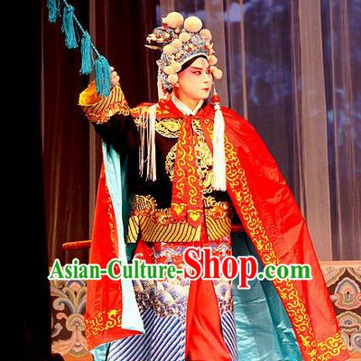 Ma Zhaoyi Chinese Ping Opera Wusheng Costumes and Headwear Pingju Opera Martial Male Wu Yuan Apparels Clothing