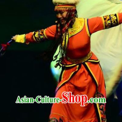 Chinese Ping Opera Princess Da Yuer Costumes Apparels and Headdress Xiaozhuang Changge Traditional Pingju Opera Actress Red Dress Ethnic Garment