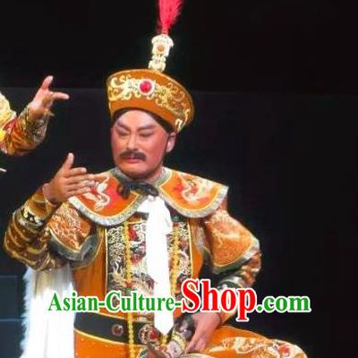 Xiaozhuang Changge Chinese Ping Opera Qing Dynasty Dorgon Costumes and Headwear Pingju Opera Royal Highness Apparels Clothing