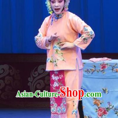 Chinese Ping Opera Young Female Costumes Apparels and Headpieces The Beautiful Courtesan Traditional Pingju Opera Dress Diva Du Shiniang Garment