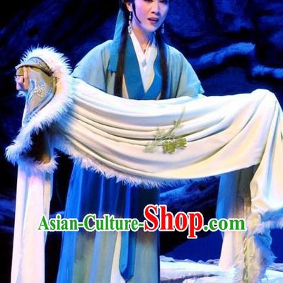Chinese Shaoxing Opera Taoist Nun Costumes Yue Opera Zhen Huan Apparels Hua Tan Garment Young Lady Dress and Headpieces