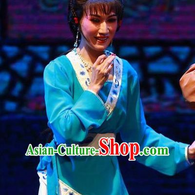 Chinese Shaoxing Opera Civilian Lady The Wrong Red Silk Costumes Yue Opera Countrywoman Garment Young Female Apparels and Headdress