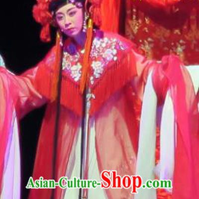 Chinese Shaoxing Opera Dong Xiaowan And Mao Bijiang Wedding Dress Garment Yue Opera Prostitute Costumes Actress Apparels and Headwear