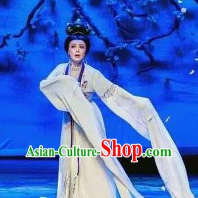 Chinese Shaoxing Opera Distress Maiden Dress Garment Yue Opera Hua Dan Lu You And Tang Wan Female Costumes Actress Apparels and Headdress