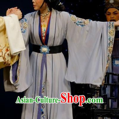 Chinese Shaoxing Opera Elderly Dame Dress Garment Yue Opera Hua Dan Lu You And Tang Wan Old Female Costumes Laodan Apparels and Hair Accessories