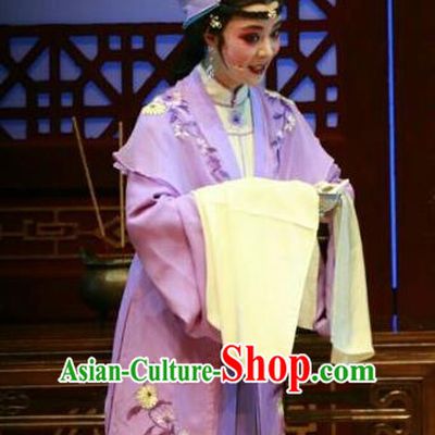 Chinese Shaoxing Opera Hua Tan Dress and Headdress Yue Opera Shuang Jiao Jie Qin Young Female Garment Costumes Actress Apparels